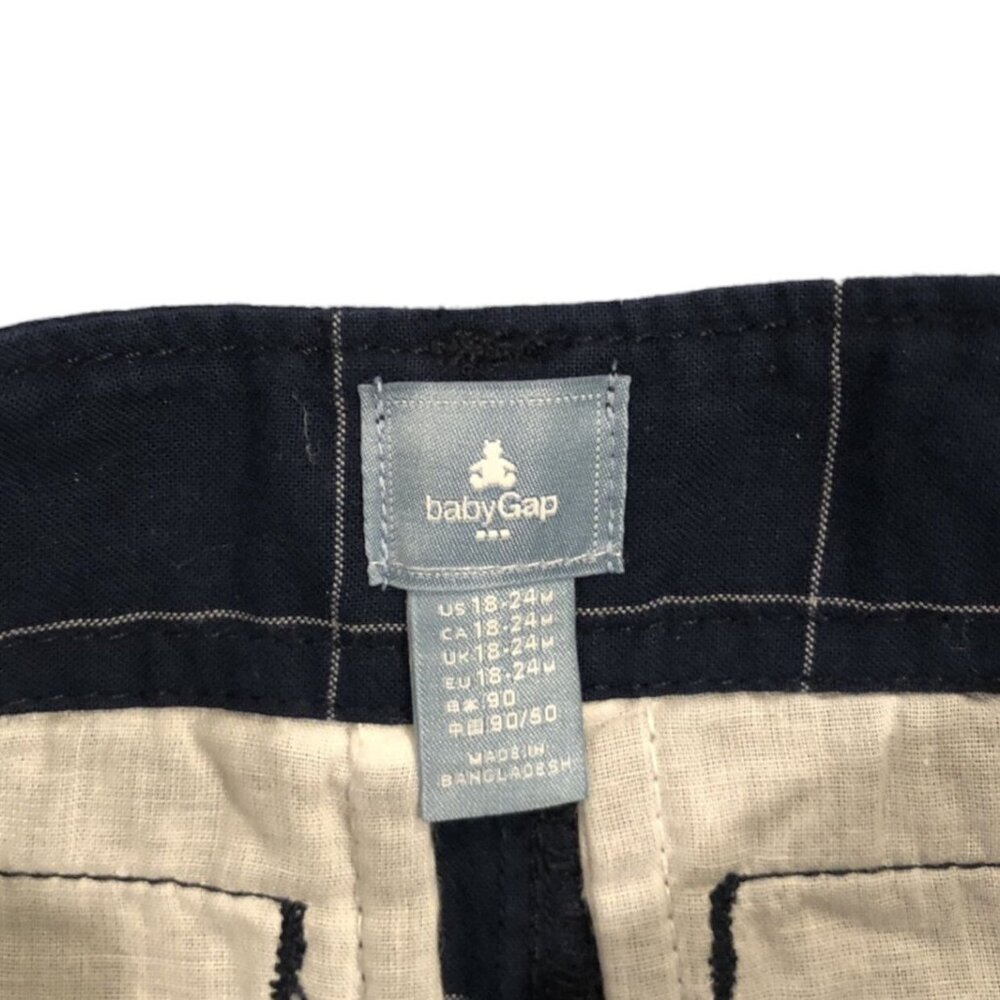 NEW Baby Gap 18-24m Navy Blue Grid Print Shorts - Picture 4 of 4